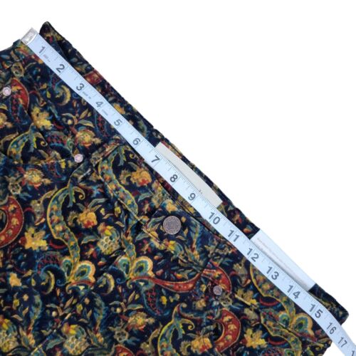 Soft Surroundings Corduroy Pants Womens 12 Floral Paisley Baroque Skinny Ankle - Picture 11 of 13
