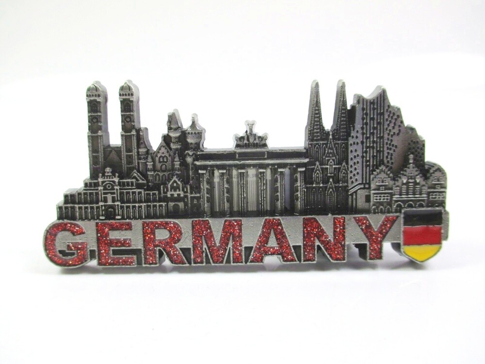 Germany Metal Magnet Souvenir Cologne Munich Hamburg Frankfurt Berlin Collage