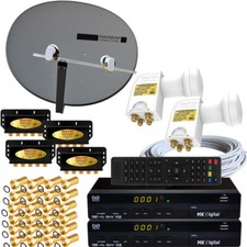 Türkische Sat-Anlage Maximum E-85 2x HD Sat-Receiver USB Quad LNB voreingestellt