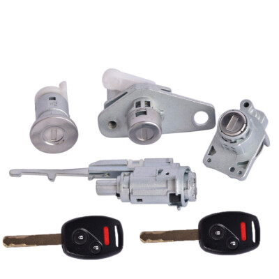 Makerauto Ignition & Door Lock Cylinder Set W/ 2 Keys – For Honda Civic 2006-2008, Direct Fit
