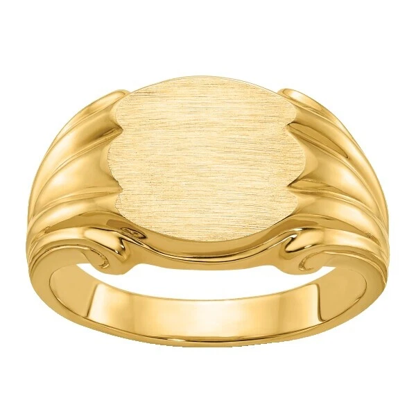 Signet letras, números y palabras Anillos De Oro Amarillo para Hombre