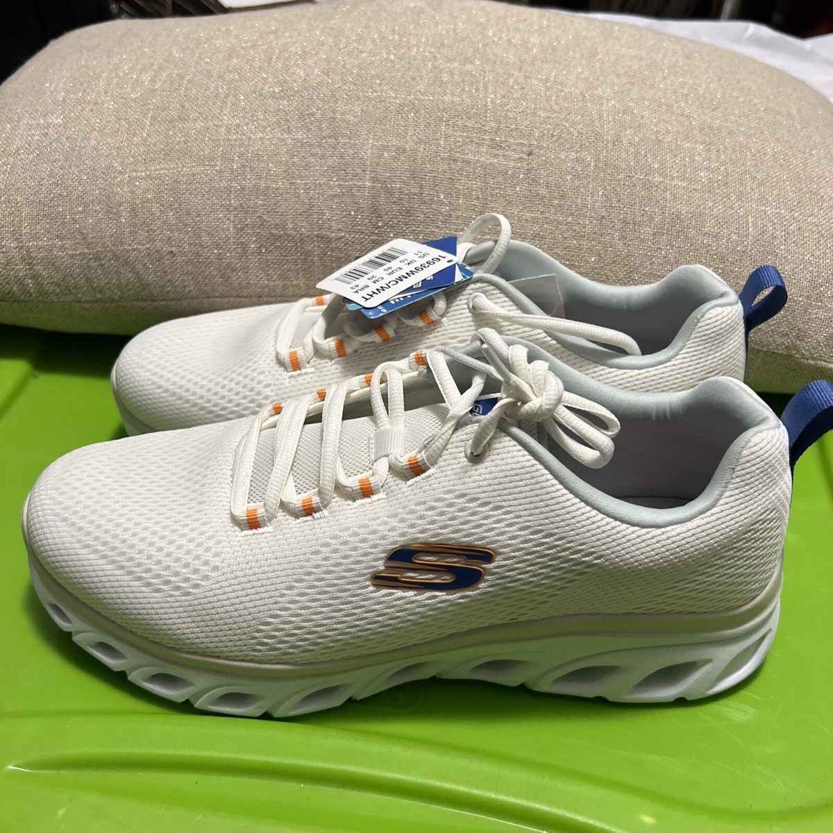 Skechers Men\'s Elite Flex Air-Cooled Memory Foam Shoes White/Chalk/Blue 16939WMC Skechers Slip-ins: Contour Foam - Cozy Fit main image 2