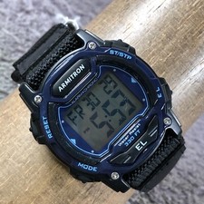 Armitron Pro Sport Men 45/7004 Alarm Chrono Nylon Quartz Digital Watch 7 1/4"