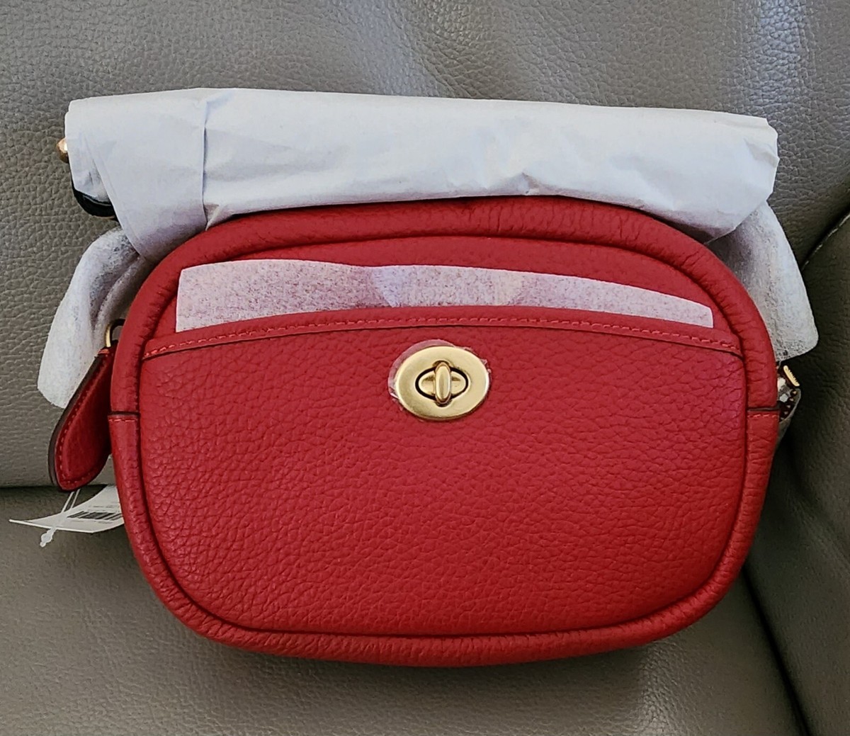 バッグ coach Coach C8392 Leather Crossbody Camera Bag, 1941 Red Tiger