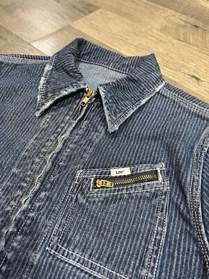 Lee 91b Small Womens Hickory Cord Denim Jacket Orginal