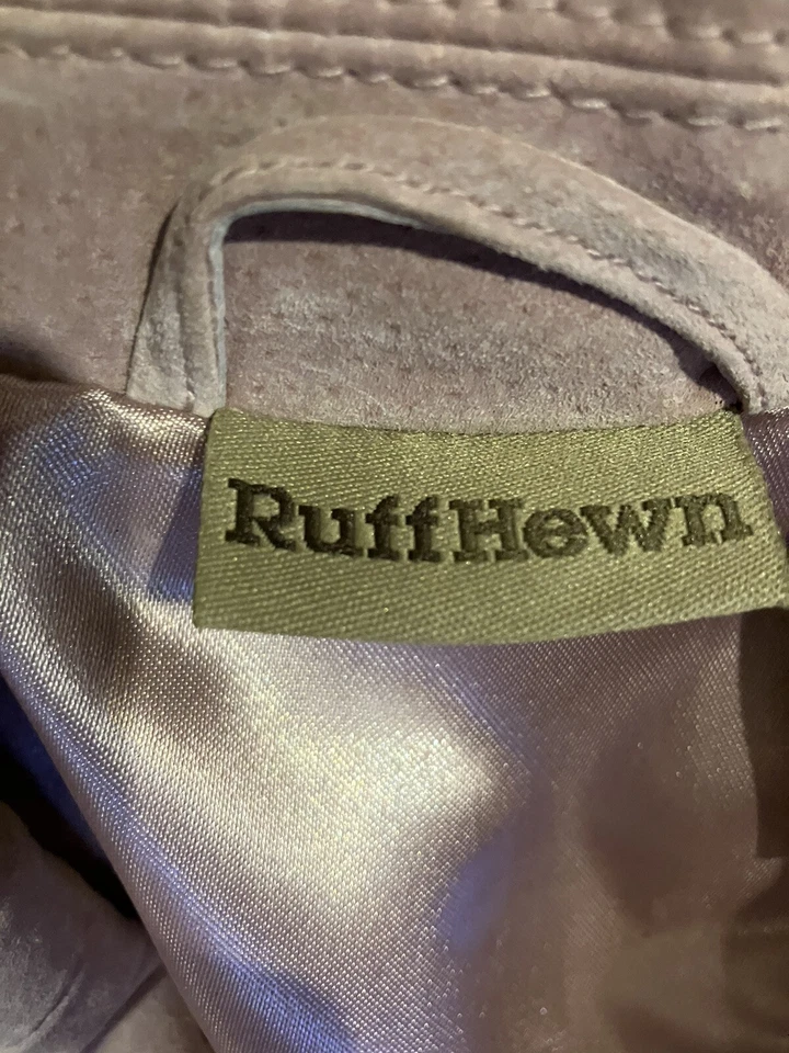 Chaqueta de gamuza rosa pálido talla pequeña faja satinada de cuero talla RUFF HEWN $29 VER Foto 2 de 4