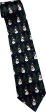 Golf Hallmark Silk Hallmark Executive Christmas Tie NeckTie L59  x3.75  Snowman