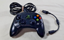 Original Xbox OEM S Type Black Controller with Breakaway Cable Tested Works