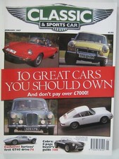 Classic & Sportscar January 1997 Ford GT40 AC Cobra Imp Rover P4 Horch 853A Minx