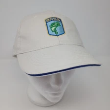 B.A.S.S. Bassmaster Cream Off White 100% Cotton Adjustable Baseball Cap Hat