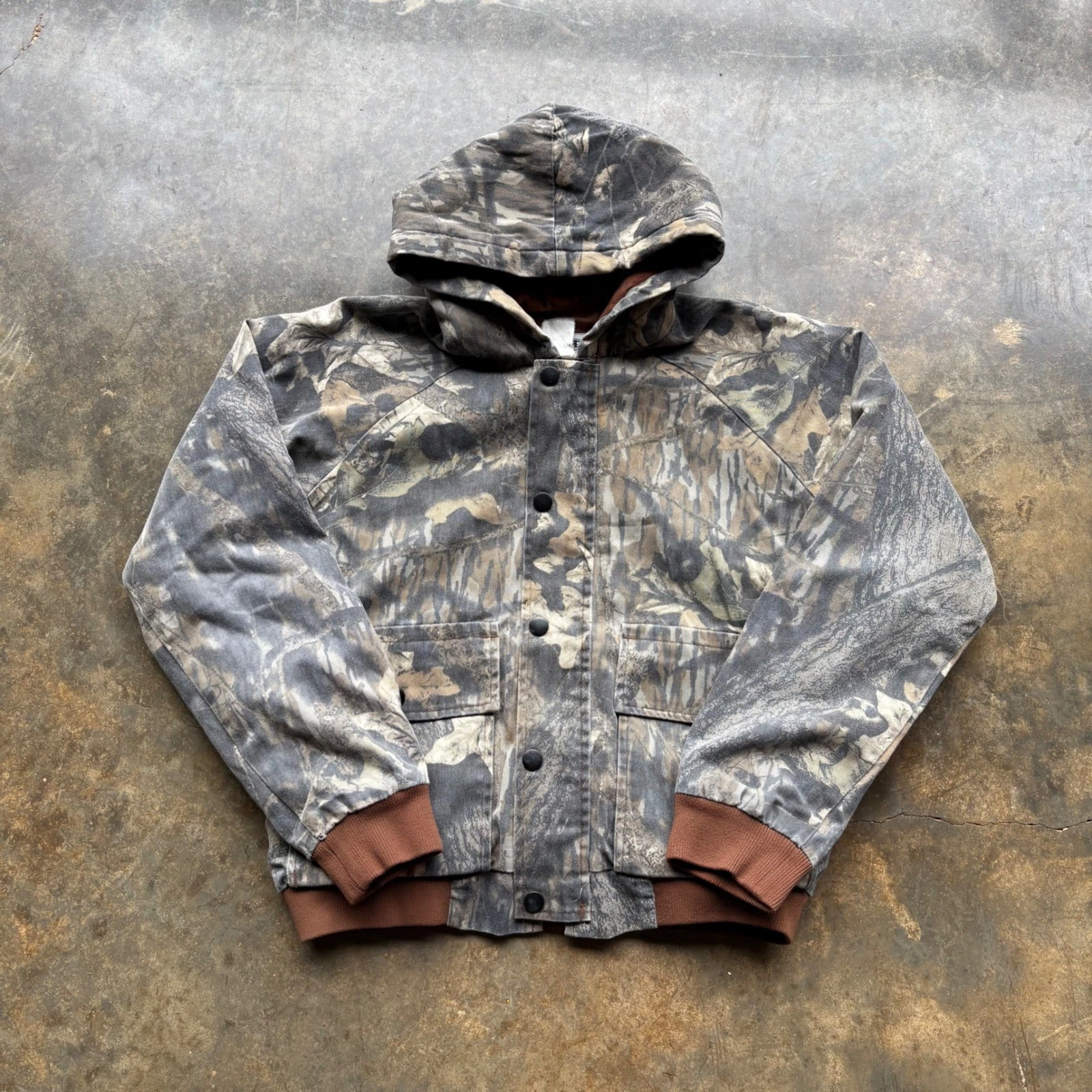 Jerzees Outdoors Kids Mossy Oak Camo Hooded Jacket Canvas Insulated Hunting Coat
