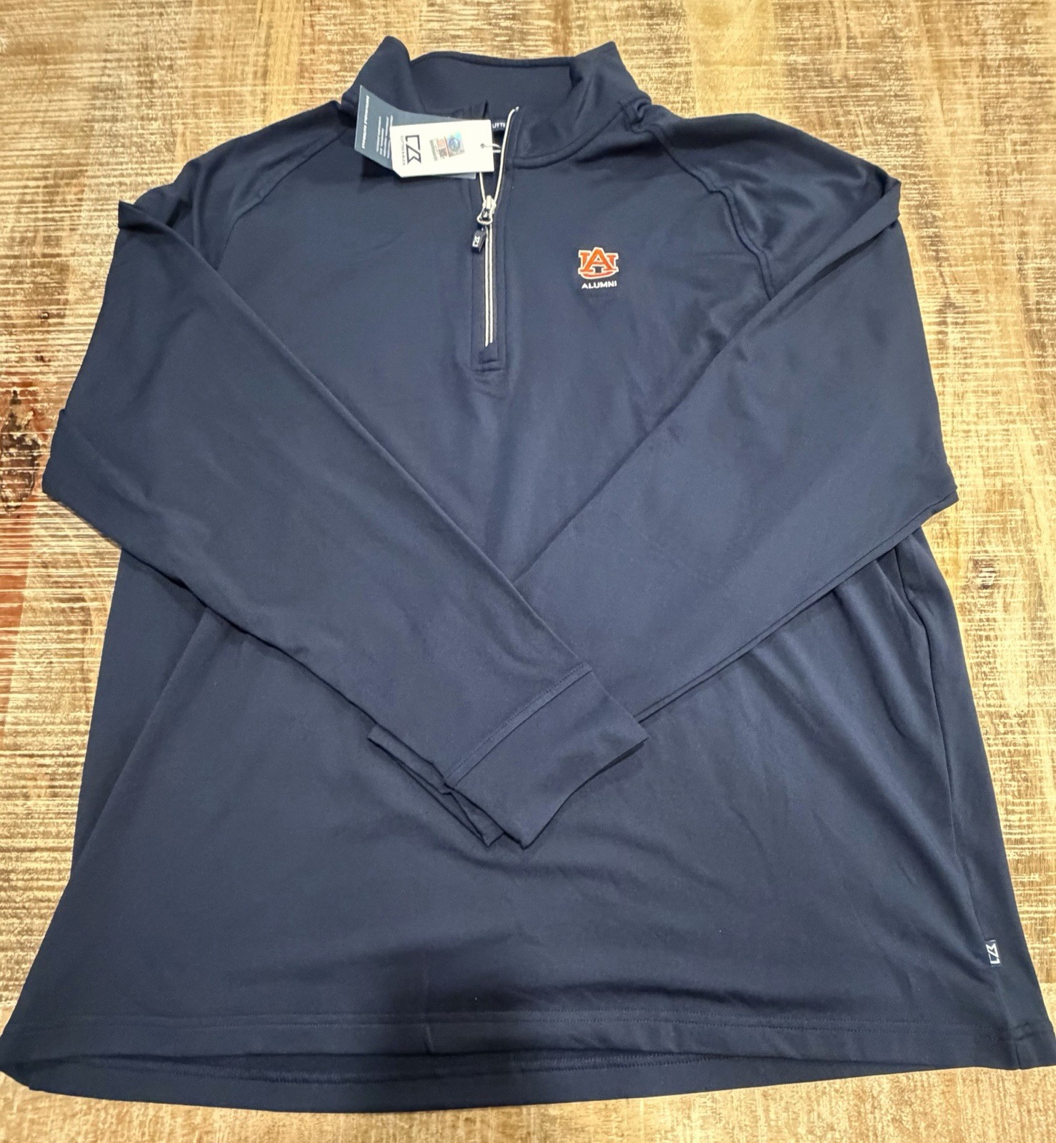 Auburn Tigers War Eagle Cutter Buck Men’s XL NWT Eco Knit 1/4 Zip Pullover