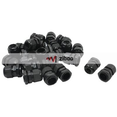 25Pcs PG16 10-14mm 22mm Thread Black Plastic Waterproof Cable Glands Kd #iv
