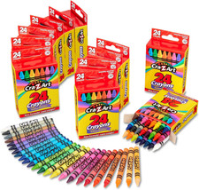 Bulk Crayons 24 Count, 12 Packs, Classroom Supplies for Teachers Students, Bac