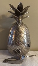 VNTG Large 13”in Silver Pineapple Ice Bucket Barware Comes with Scoop MCM READ