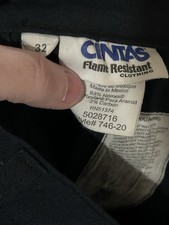 Cintas Flame Resistant Navy Work Pants Size 32 Style 746-20 Nomex Carbon