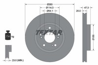 2X Textar Bremsscheibe 92257303 FüR Honda