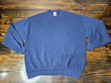 Jerzees Sweatshirt Men's Navy Blank XL Pullover Fleece Crewneck