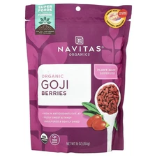 Navitas Organics Organic Goji Berries 16 oz 454 g B Corp, BPA-Free, Gluten-Free,