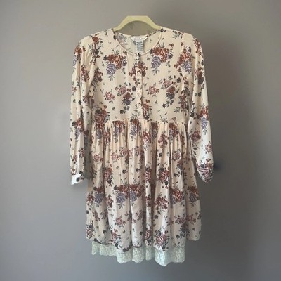 Chasing Fireflies Girls Size 14 Floral Dress Lace Multi Colors KottageCore