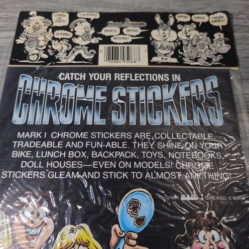 Vintage 80's Mark 1 Chicago Robot Mech Cyborg Chrome Prism Sticker Sheet NOS - Picture 10 of 11