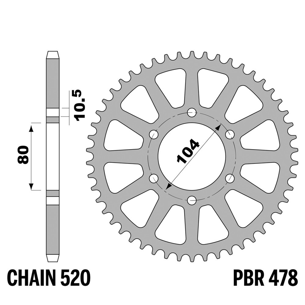 Pignon arrière PBR en acier haute résistance 46 dents pour Kawasaki KLE650 2022