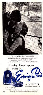 1952 Bourjois Evening In Paris Perfume Original Print Ad /Advertisement *Kissing