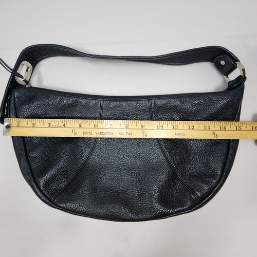The Sak Black Pink Pebbled Leather Silver Hardware Shoulder Handbag Purse - Picture 10 of 12
