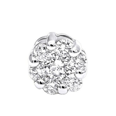 1 Cluster Diamant Ohrring 0,20ct 14K Gold Einzelohrring für Herren