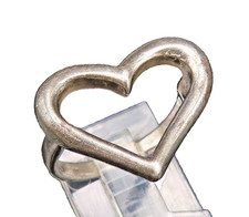 925 Silver Vintage Fashionable Minimalist Open Love Heart Ring Sz 7 RG25733