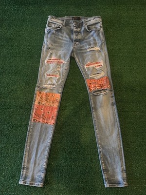 Amiri jeans orange bandana size 30 
