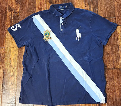 Ralph Lauren Polo crest pony color block diagonal stripe vtg XXL
