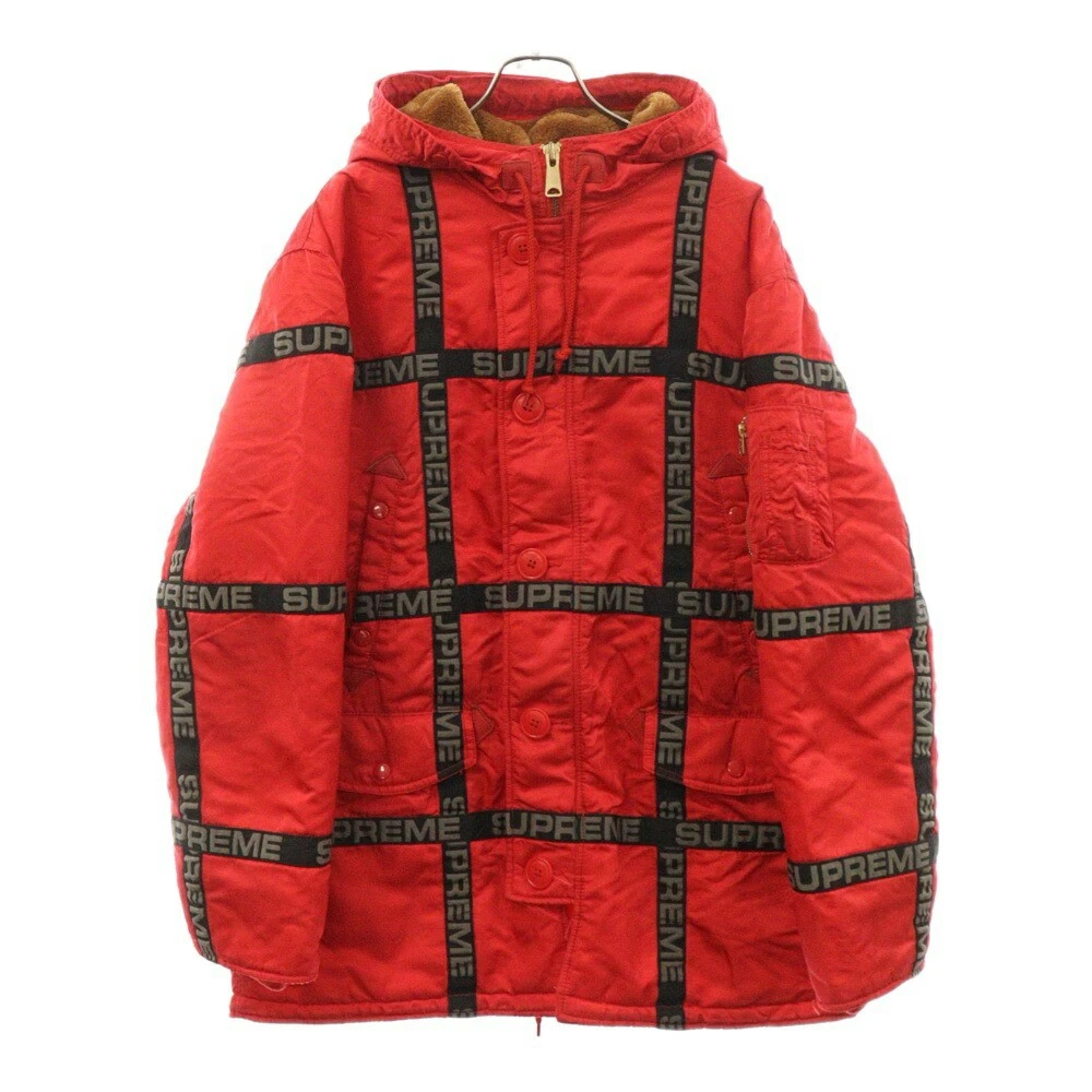 Veste manteau parka fourrure Supreme taille M 18Aw logo ruban N 3B FkQ45