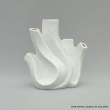 Sgrafo Modern vase 60er Jahre _ weiß geflockt, dekor "Koralle" _ 2022 Zustand 2A