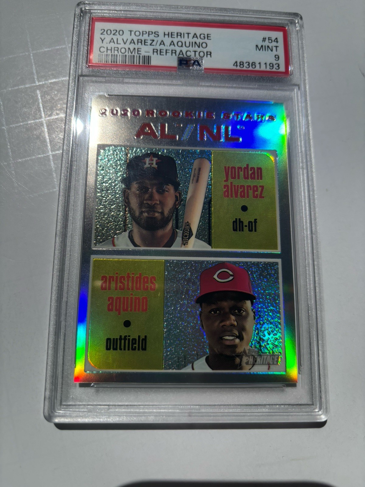 2020 Yordan Alvarez Topps Heritage Chrome Rookie Stars Refractor SN#  PSA