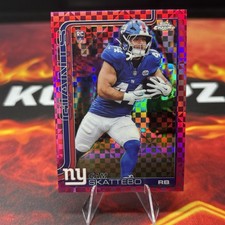 2025 Topps Chrome Cam Skattebo Rookie HOT PINK X-Fractor RC Giants #331