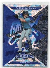 2025 Panini Crusade Carson Williams Blue Cracked Ice Crusade Insert #28