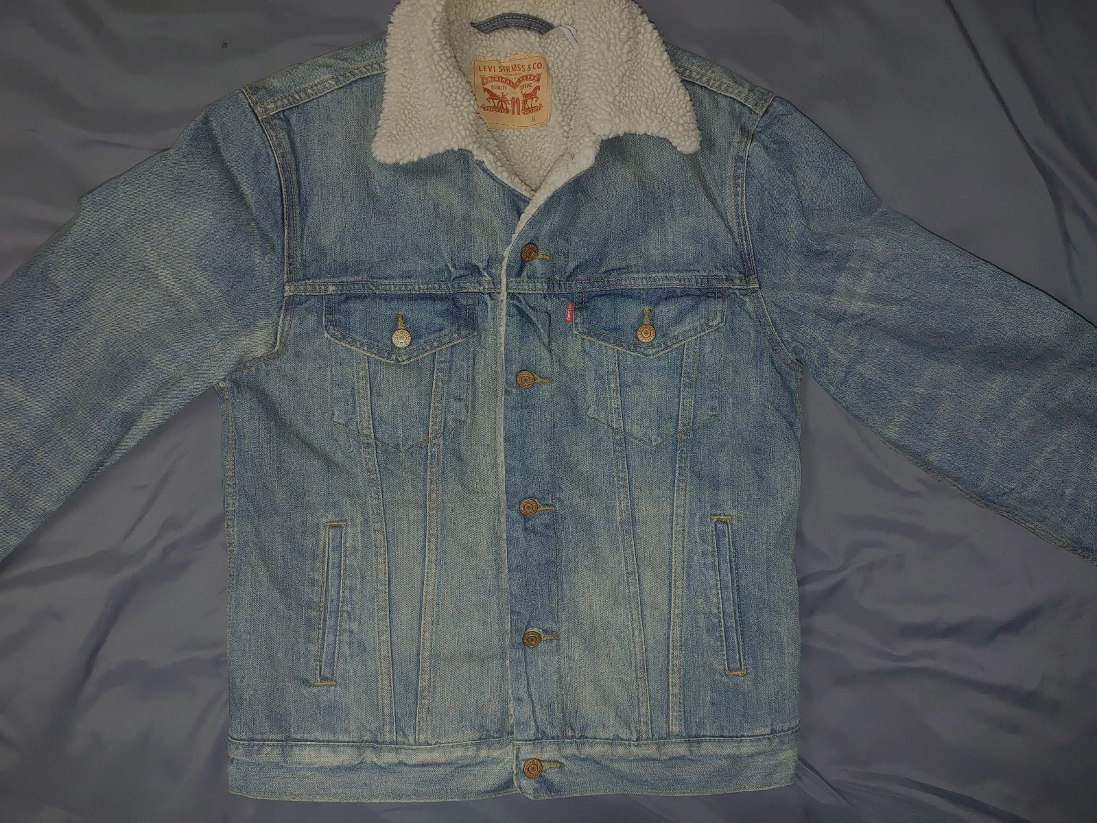 NEW Mens Levis Truckers Sherpa Jean Jacket Size Medium M