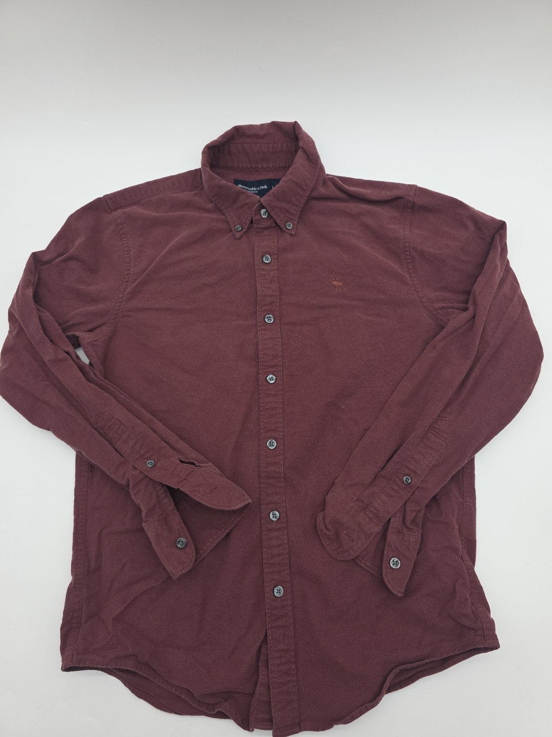 Abercrombie Fitch Stretch Button Down Shirt Men XSmall Burgundy.#43952
