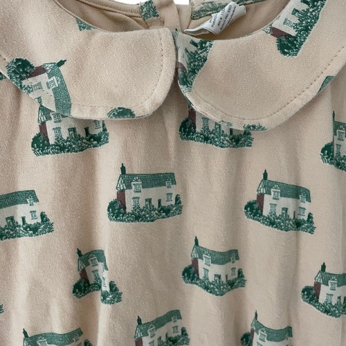 Kate Quinn Girls Size 8Y Organic Cotton Dress House Print | Peter Pan Collar - Picture 6 of 7