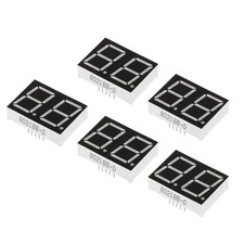 5Pcs Common Anode 7 Segment 10 Pin 2 Bit 3.3V LED Display Digital Tube Blue