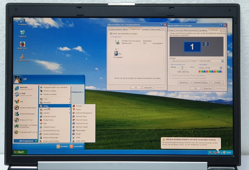 Gericom Cinema 25360 Windows XP Super Retro Notebook 120GB 2GB DDR1 Laptop 17" - Bild 2 von 4