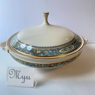 Lenox Autumn Round Covered Bowl Gold Stamp Presidential Collection Mint