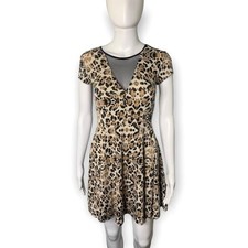 Kimchi Blue Dress Women's Small Mesh Bust Animal Print Skater Urban Outfitters