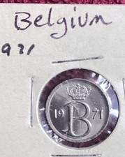 1971 Belgium 25 Centimes - Copper Nickel Coin - Belgian  - low shipping