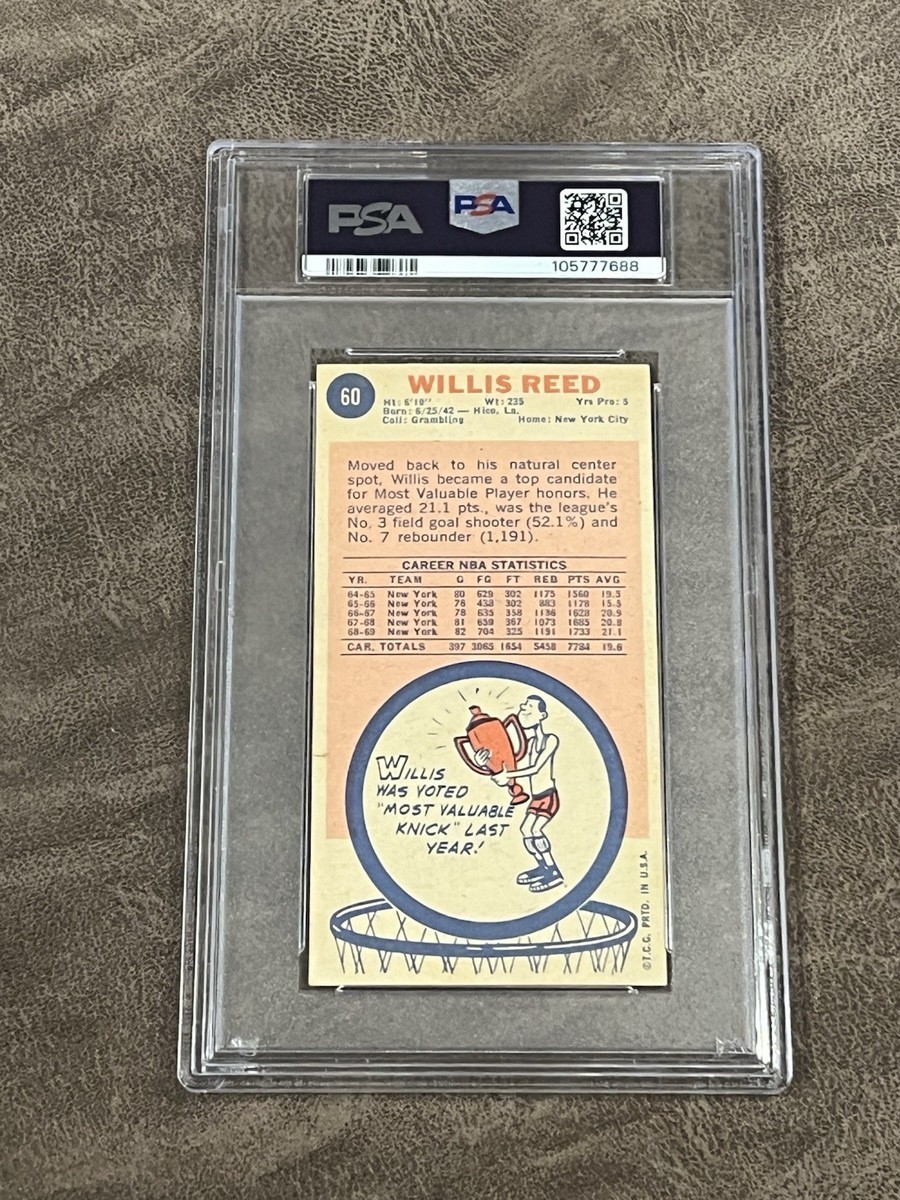 1969 Topps Tall Boys Willis Reed #60 PSA 4 VG-EX HOF Knicks Legend