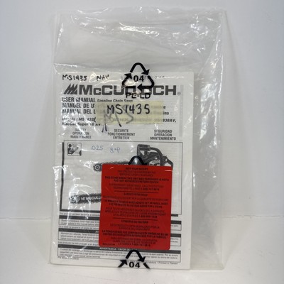 McCulloch MS1432, 1435, 1635, 1635AV, 1838AV, MacCat Super 16 Saw Manual 2004