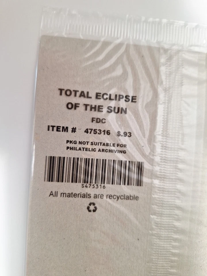 Total Eclipse of the Sun First Day of Issue Envelope USPS 2017 Sealed Design #2 - Image 2 of 3