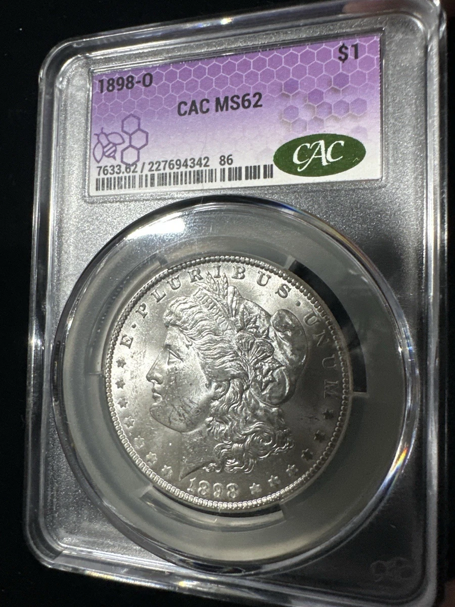 Silver MS 62 Graded 1898 Year Morgan US Dollars (1878-1921) for