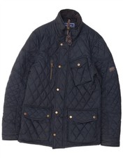 JOULES Mens Quilted Jacket UK 36 Small Navy Blue Polyester LO23